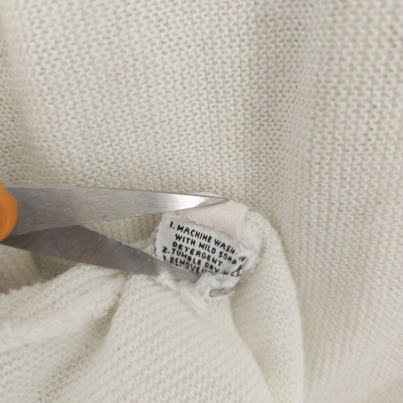 Vintage LACOSTE Cardigan White Men's Estimated Size LARGE - Picture 6 of 6